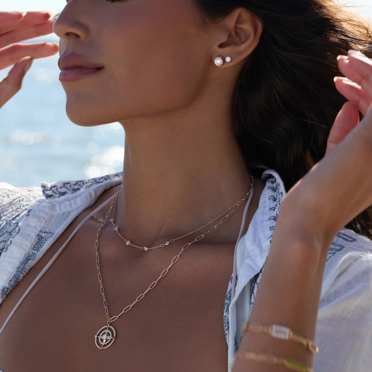 Barrington Diamond Stud Earrings in 14k Gold (April)