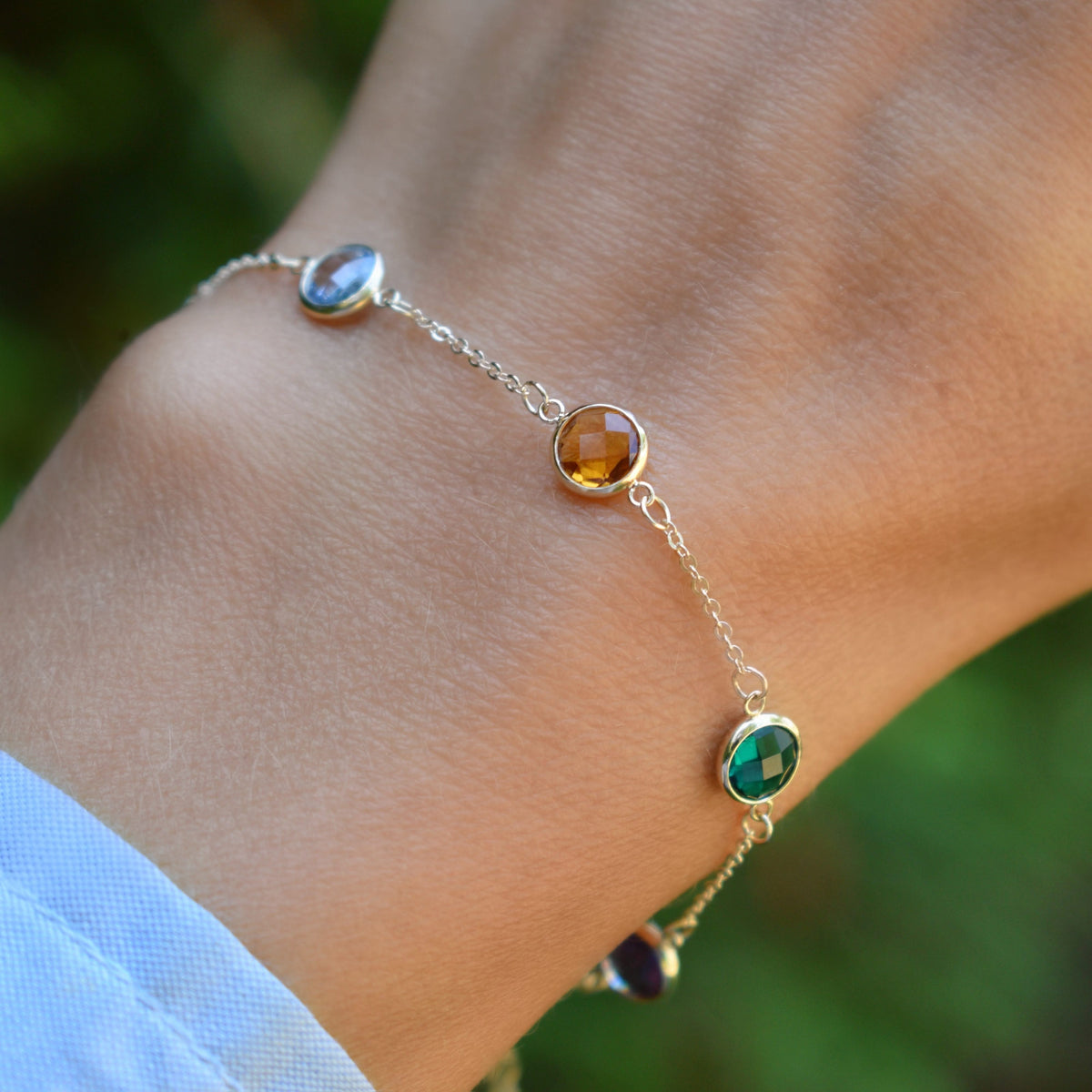 Grand 6 Birthstone Bracelet in 14k Gold