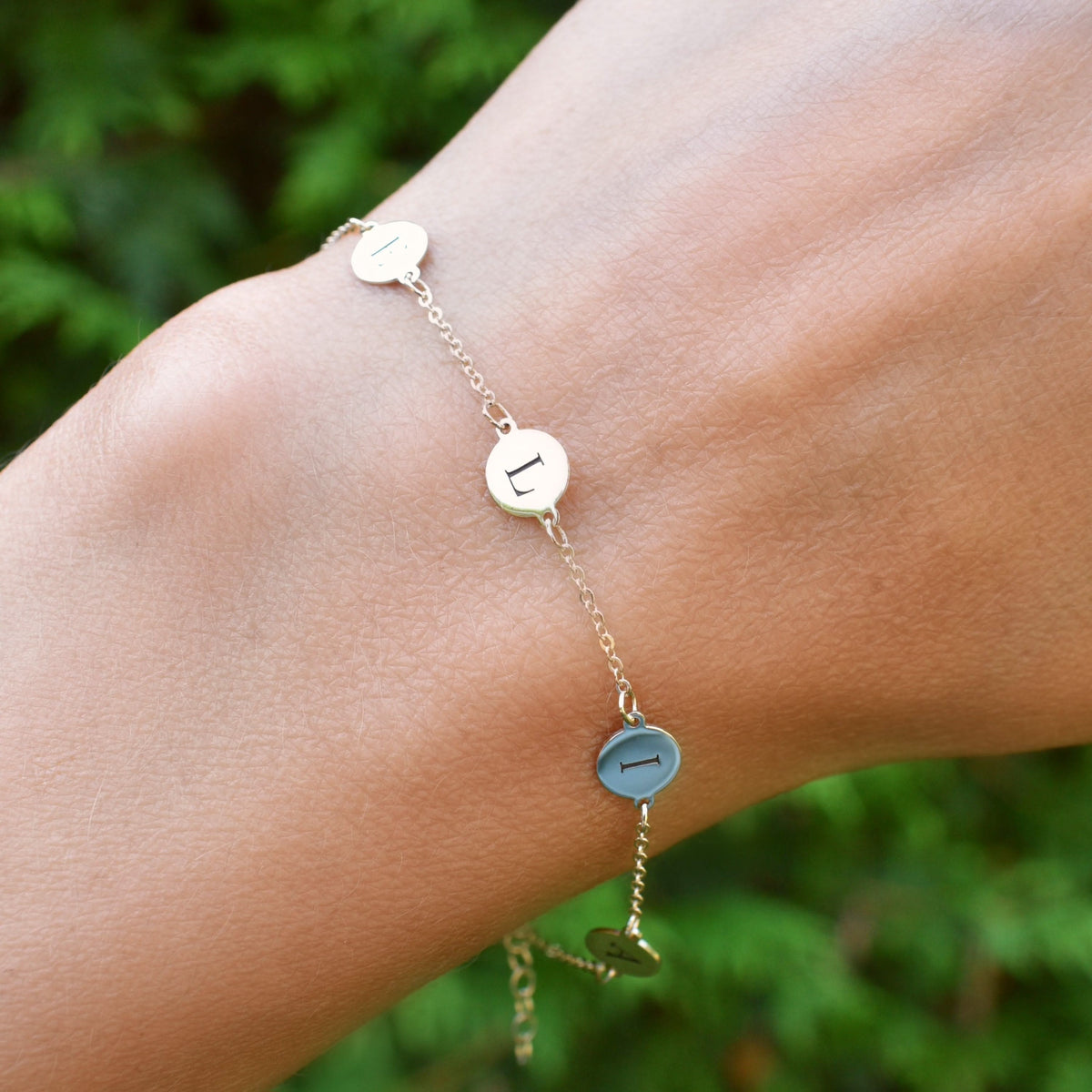 6 Letter Bracelet in 14k Gold