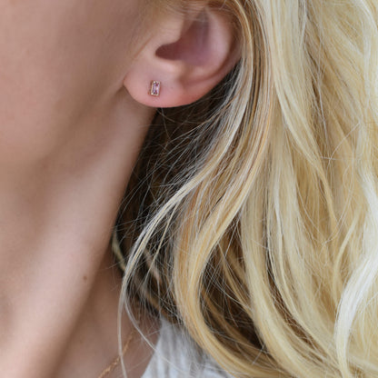 Providence Pink Sapphire Stud Earrings in 14k Gold (October)