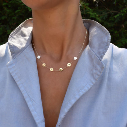 6 Letter Necklace in 14k Gold (Single Spacing)