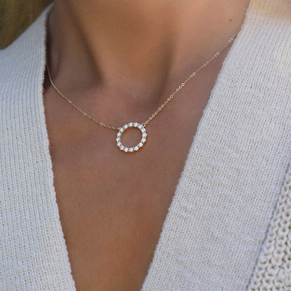 Rosecliff Circle Birthstone Necklace in 14k Gold