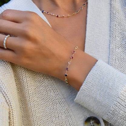 Rainbow Newport Bracelet in 14k Gold