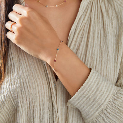 Petite 8 Birthstone Bracelet in 14k Gold