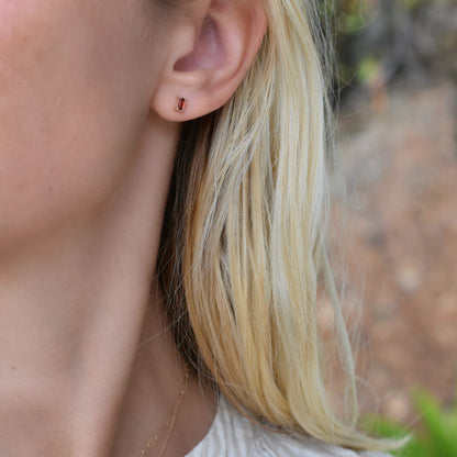 Providence Garnet Stud Earrings in 14k Gold (January)