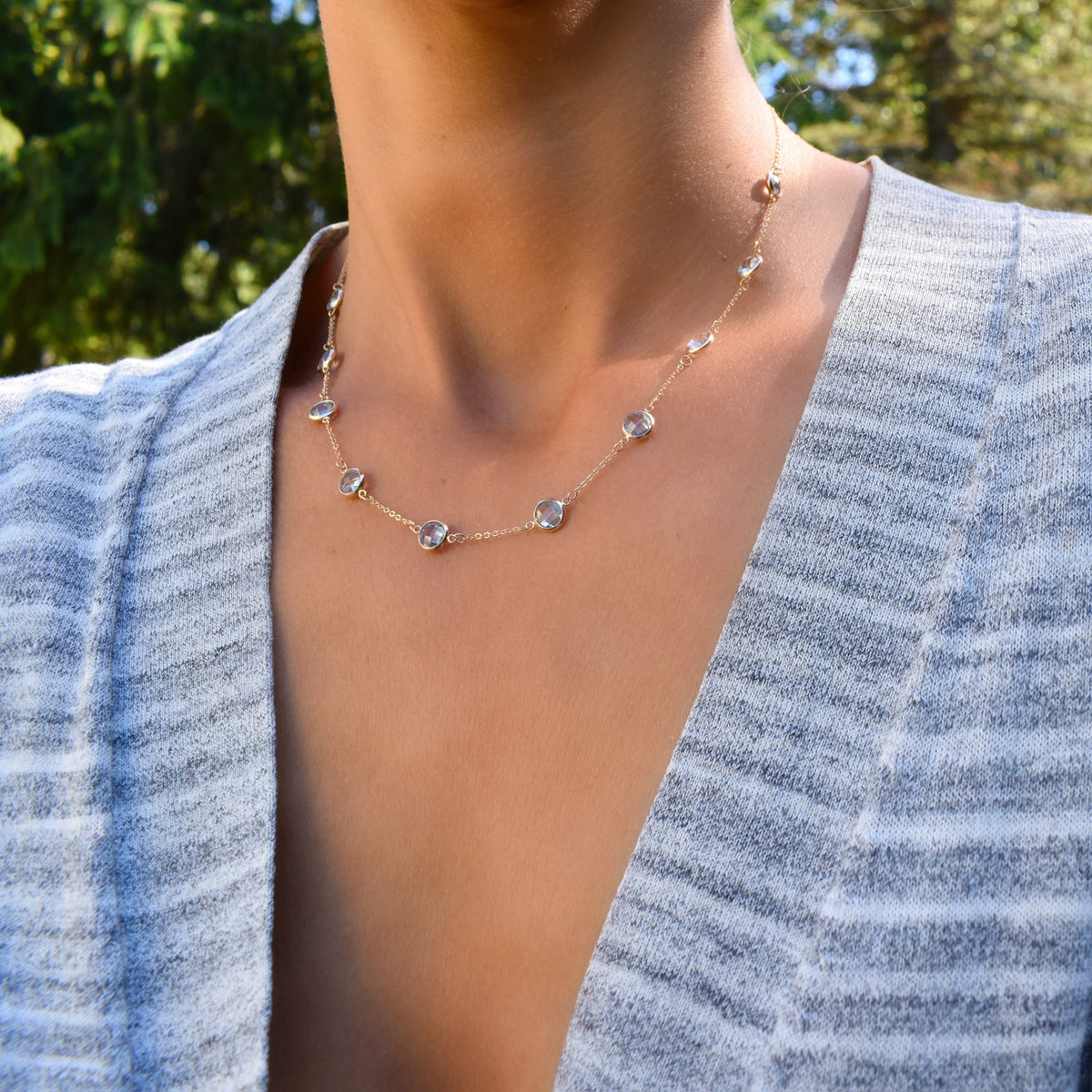 Grand 10 Birthstone Necklace in 14k Gold