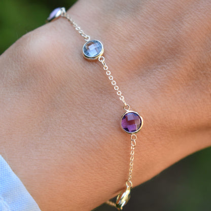 Grand 4 Birthstone Bracelet in 14k Gold