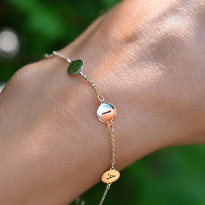 5 Letter Bracelet in 14k Gold