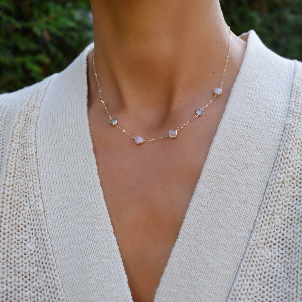 Grand 6 Birthstone Necklace in 14k Gold