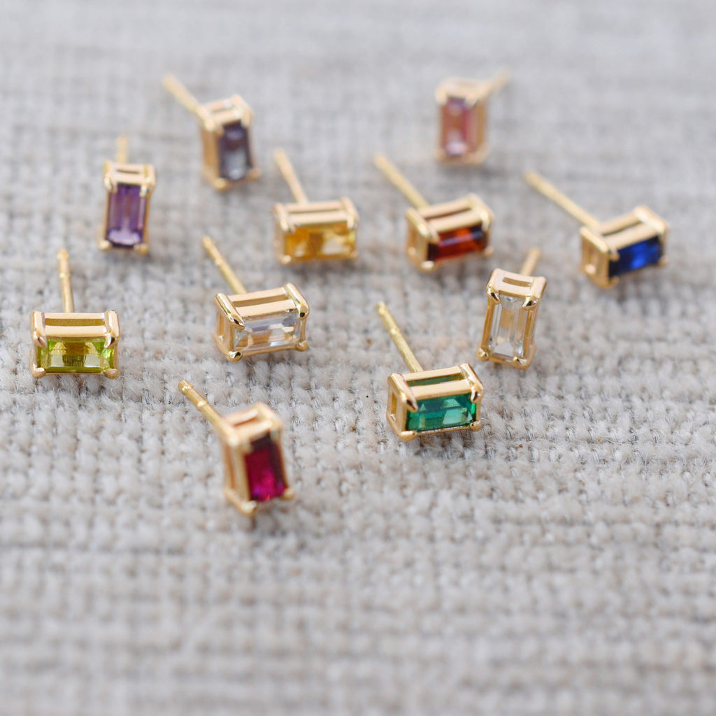 Providence Nantucket Blue Topaz Stud Earrings in 14k Gold (December)