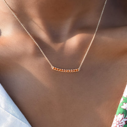 Rosecliff Citrine Bar Necklace in 14k Gold (November)