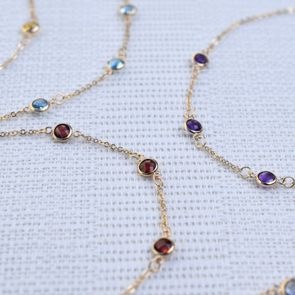 Bayberry 3 Garnet Bracelet in 14k Gold (January)