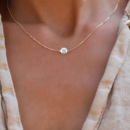 Letter H Necklace in 14k Gold