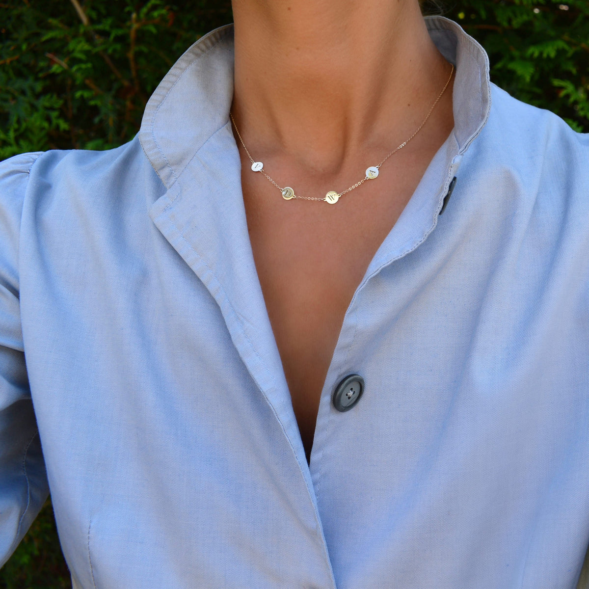 4 Letter Necklace in 14k Gold (Double Spacing)