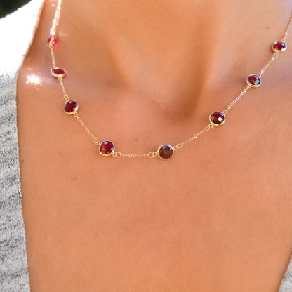 Grand 8 Birthstone Necklace in 14k Gold