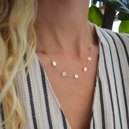 7 Letter Necklace in 14k Gold (Double Spacing)