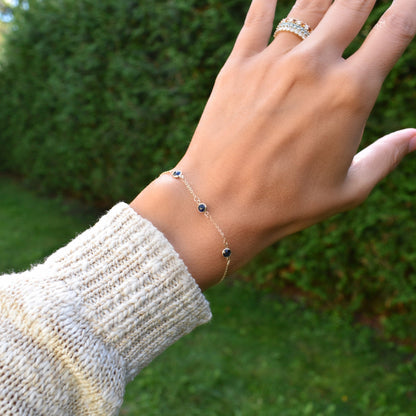 Bayberry 3 Sapphire Bracelet in 14k Gold (September)