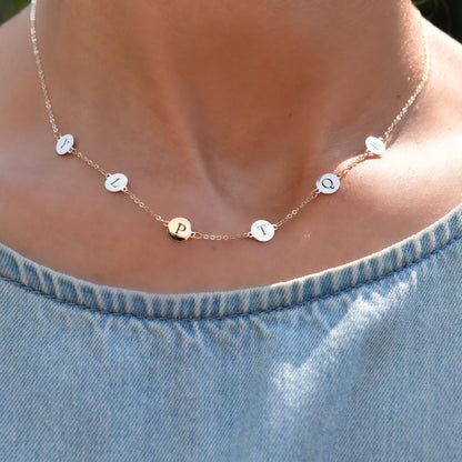 6 Letter Necklace in 14k Gold (Double Spacing)