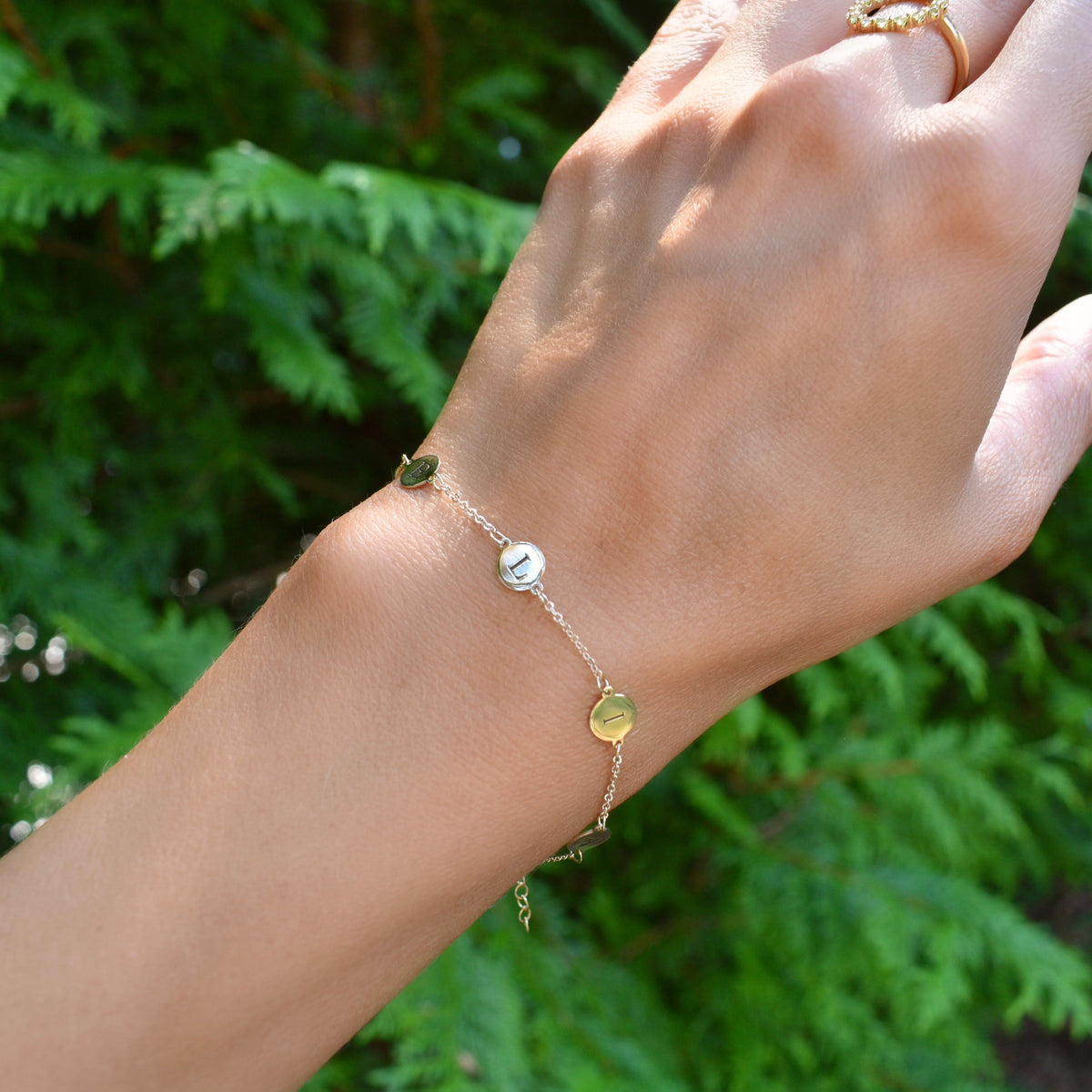 6 Letter Bracelet in 14k Gold