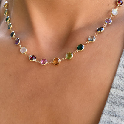 Rainbow Newport Grand Necklace in 14k Gold