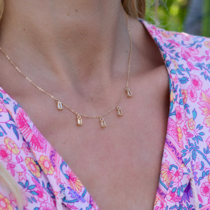 Providence 5 Citrine Drop Necklace in 14k Gold (November)