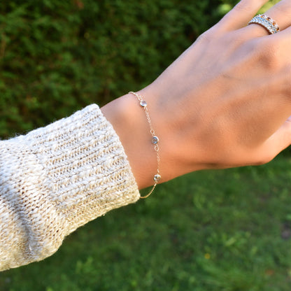 Bayberry 3 Nantucket Blue Topaz Bracelet in 14k Gold (December)
