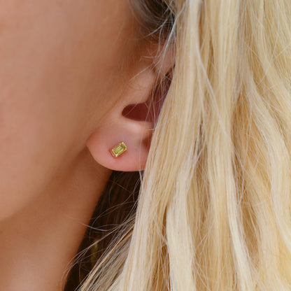 Providence Peridot Stud Earrings in 14k Gold (August)