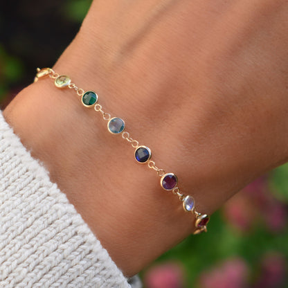 Rainbow Newport Bracelet in 14k Gold