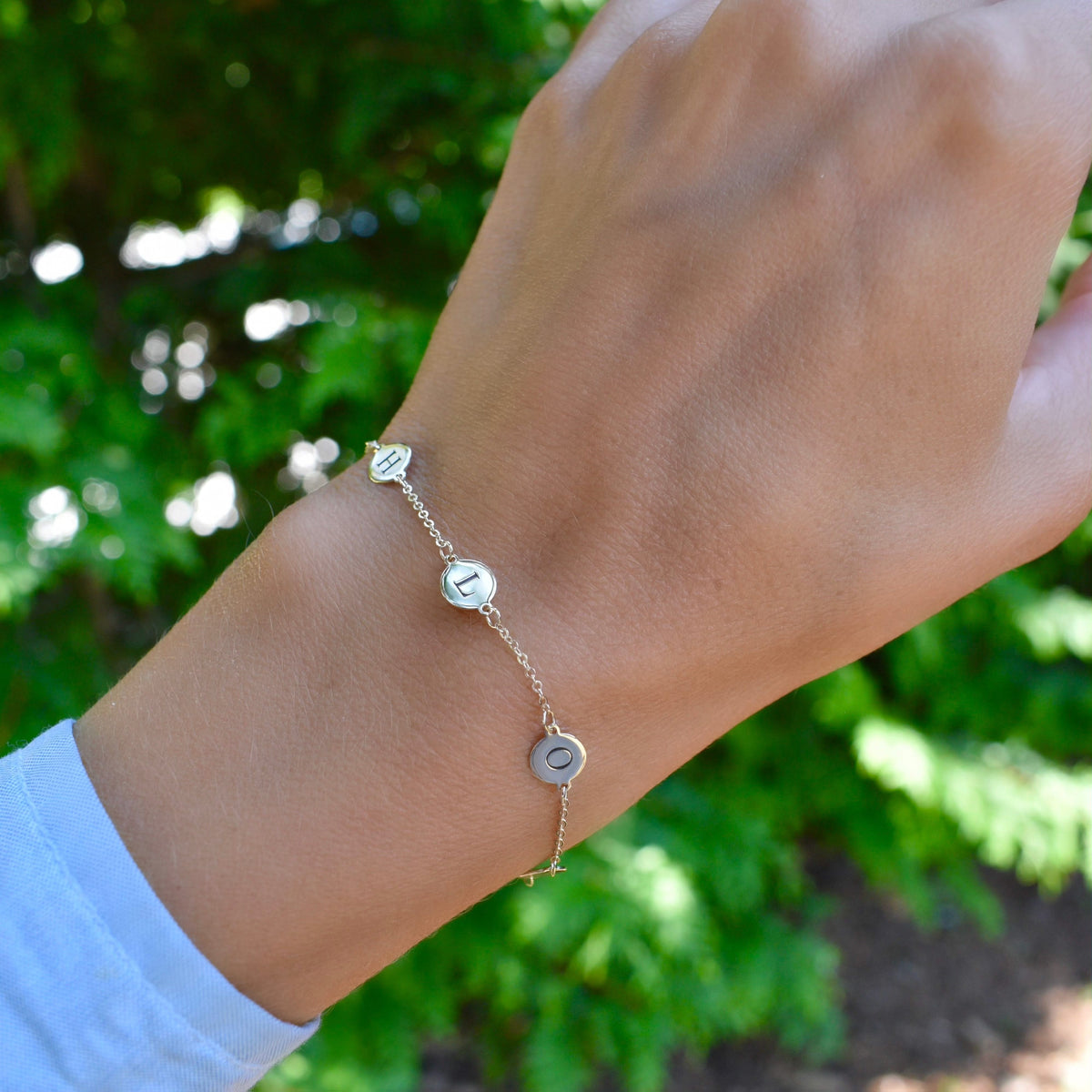 4 Letter Bracelet in 14k Gold