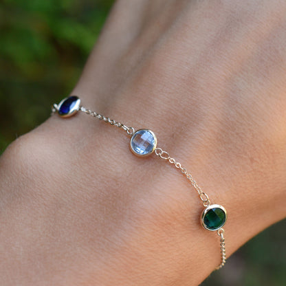 Grand 3 Birthstone Bracelet in 14k Gold