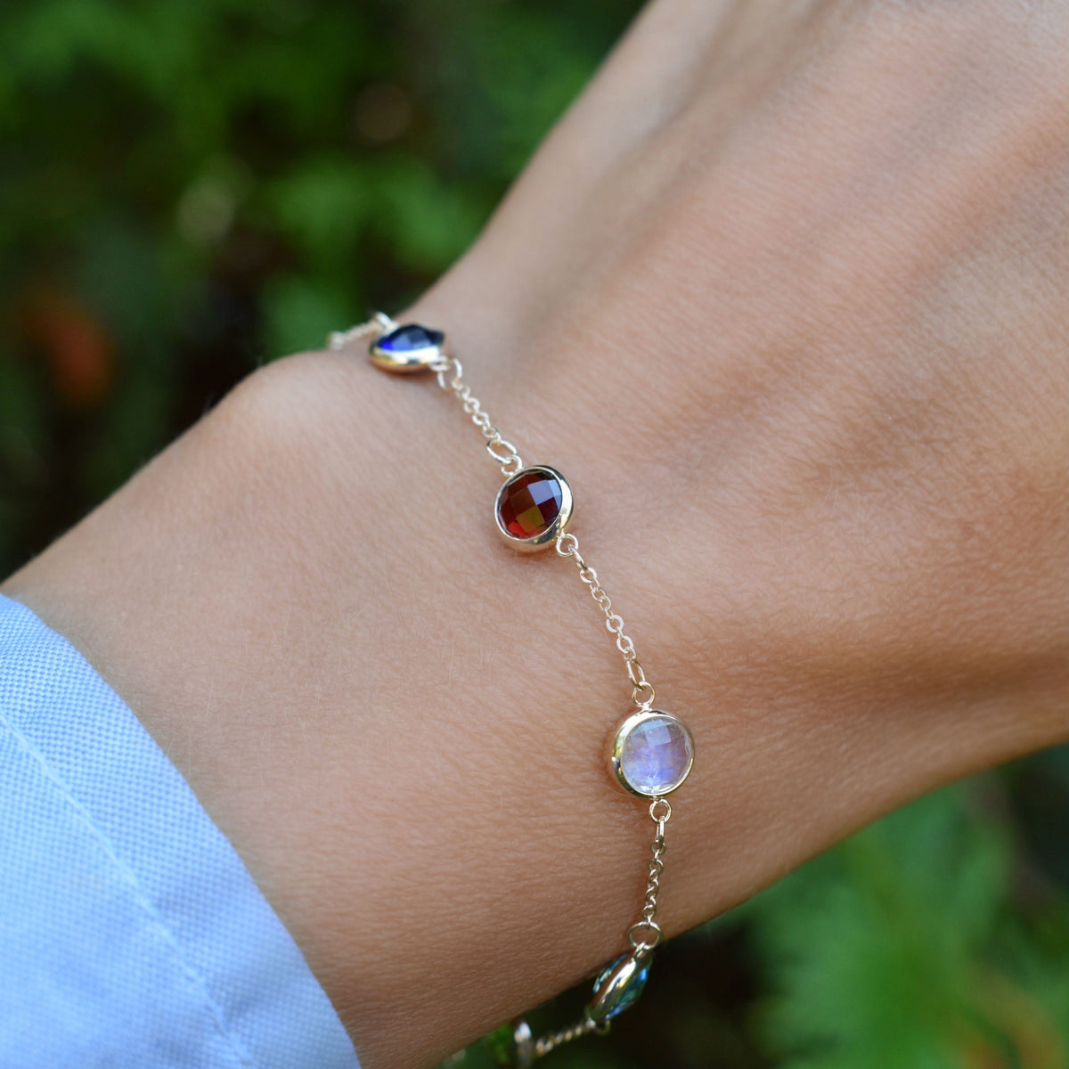 Grand 7 Birthstone Bracelet in 14k Gold
