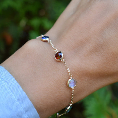 Grand 7 Birthstone Bracelet in 14k Gold