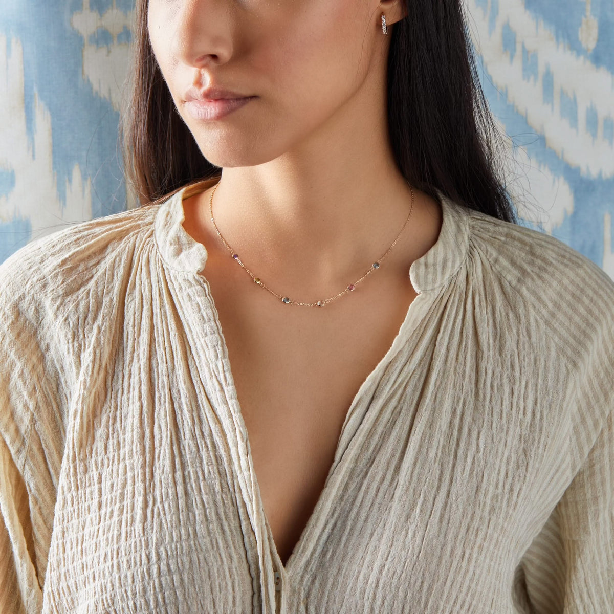 Petite 6 Birthstone Necklace in 14k Gold