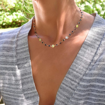 Newport 5 Letter Birthstone Necklace in 14k Gold