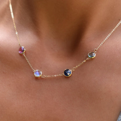 Grand 4 Birthstone Necklace in 14k Gold
