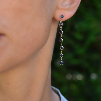 Petite 7 Birthstone Earrings in 14k Gold