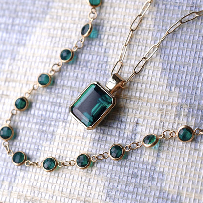 Warren Emerald Pendant in 14k Gold (May)
