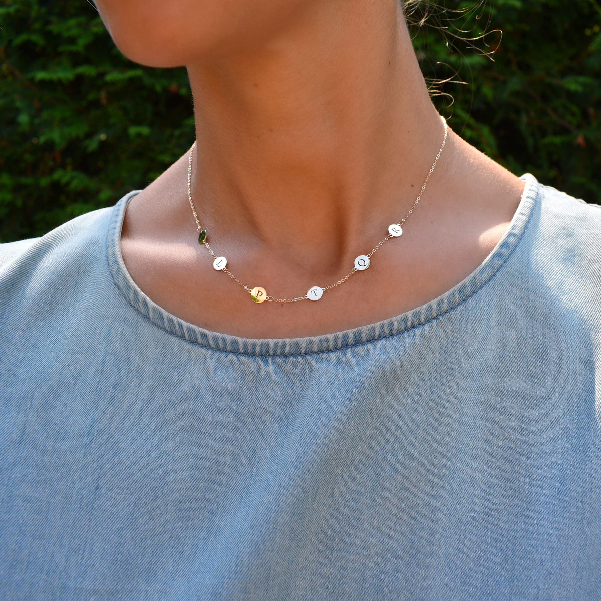 6 Letter Necklace in 14k Gold (Double Spacing)