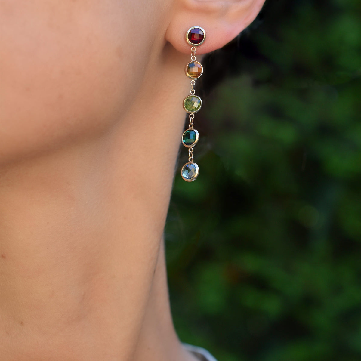 Rainbow Newport Grand Earrings in 14k Gold