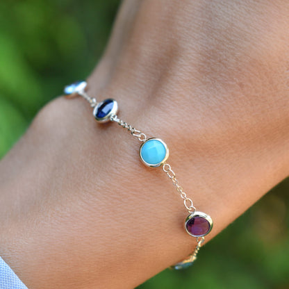 Grand 8 Birthstone Bracelet in 14k Gold
