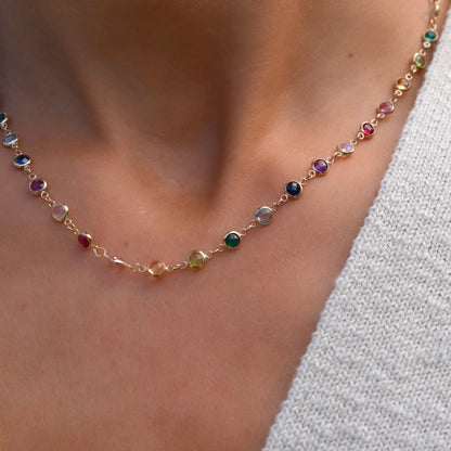 Rainbow Newport Necklace in 14k Gold