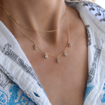 Providence 5 Nantucket Blue Topaz Drop Necklace in 14k Gold (December)