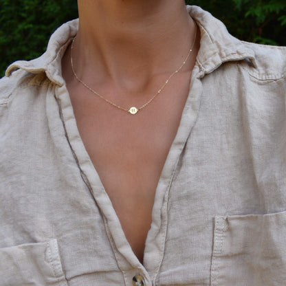 Letter H Necklace in 14k Gold
