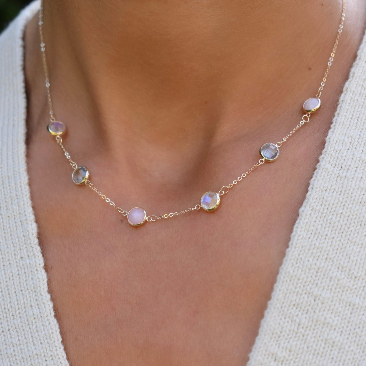 Grand 6 Birthstone Necklace in 14k Gold