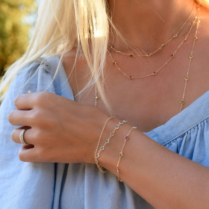 Newport Birthstone Bracelet in 14k Gold