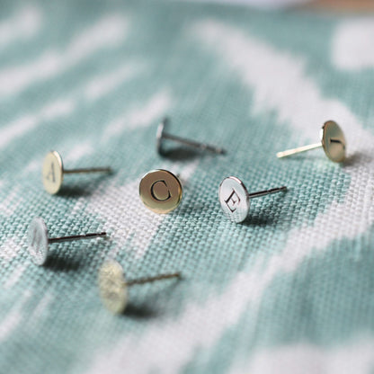 Letter Stud Earrings in 14k Gold