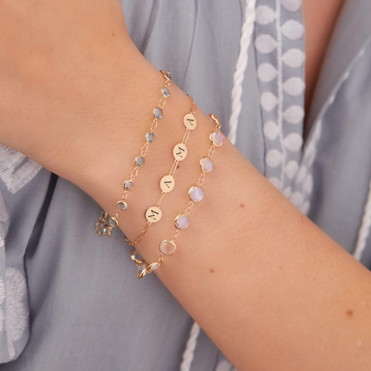 MAMA Adelaide Mini Bracelet in 14k Gold
