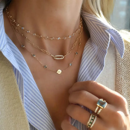 Newport Moonstone Necklace in 14k Gold (June)