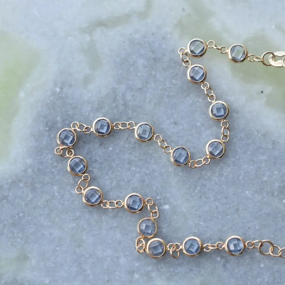 Newport Aquamarine Bracelet in 14k Gold (March)