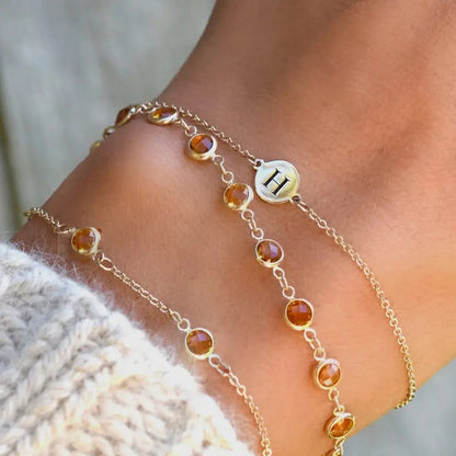Newport Citrine Bracelet in 14k Gold (November)